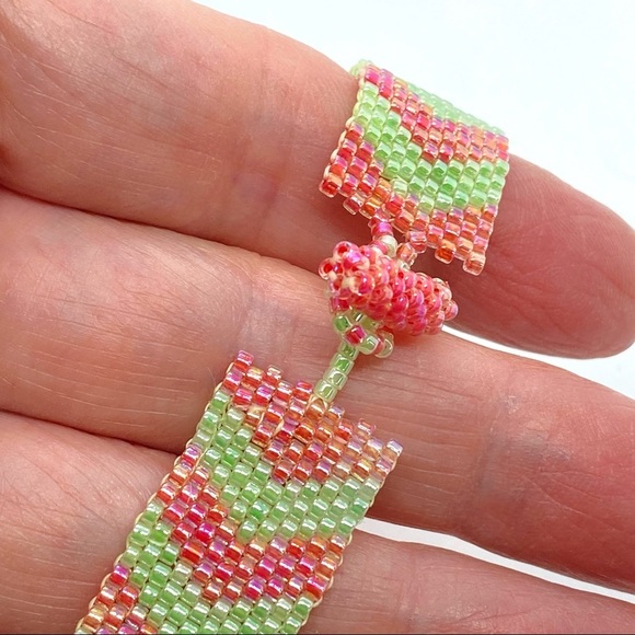 Peyote Stitch Handcrafted Traditional Beadwork Bracelet - Picture 6 of 7